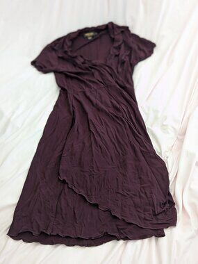 Diesel Black Gold Purple Viscose Wrap Dress XS